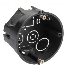 Коробка установочная КУТ 68х40мм для твердых стен саморез. черная IP20 (250/5000)  Б0051810  ЭРА