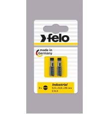 Бита Плоская шлицевая 3,5X0,6X25, серия Industrial, 2шт в блистере  02031036  Felo