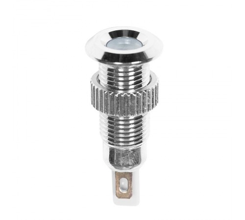 Индикатор металл 8 12В белый LED  36-4719  REXANT
