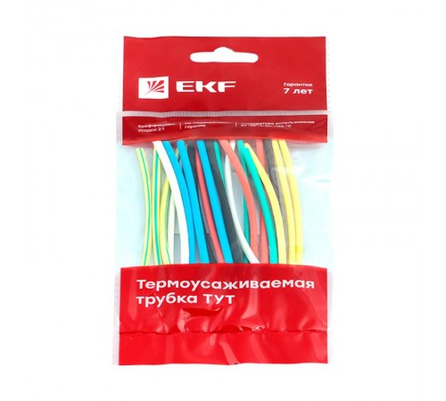 Термоусаживаемая трубка ТУТ нг 2/1 набор:7 цветов по 3шт. 100мм. EKF PROxima  tut-n-2  EKF