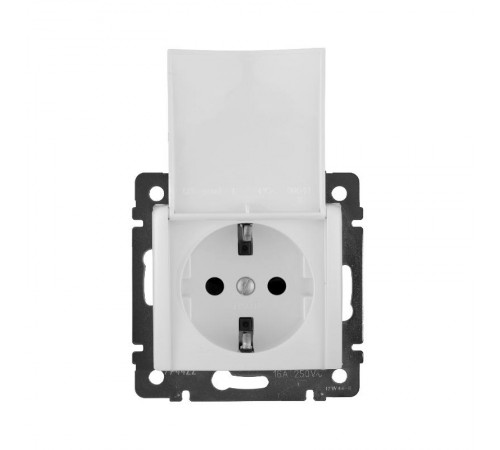 Valena Белый Розетка 1-ая с/з с крышкой защ. шторки IP21  774422  Legrand