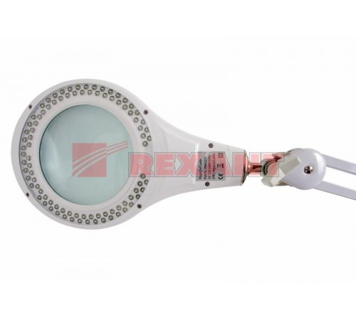 Лупа на струбцине , круглая, 5D, с подсветкой 90 LED, белая  31-0403  REXANT