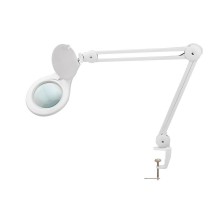 Лупа на струбцине , круглая, 5D, с подсветкой 90 LED, белая  31-0403  REXANT