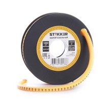 Кабель-маркер "2" для провода сеч.2,5мм , желтый (1000шт в упак)  39099  STEKKER