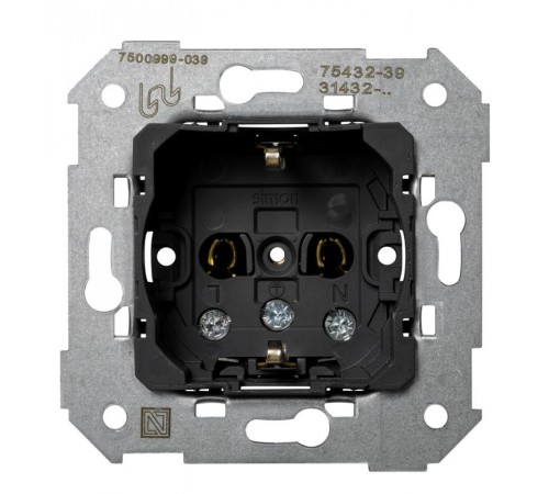 Simon 75 Механизм Розетка двухполюсная с/з Schuko, 16А 250В, винтовой зажим, S82, S82N, S88, S82 Detail  75432-39  Simon