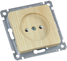 Розетка скрытой установки, одноместная, механизм, цвет сосна  РС16-401-02  HEGEL