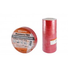 Изолента ПВХ профессиональная 0,18х19мм Красная 20м  SQ0526-0063  TDM