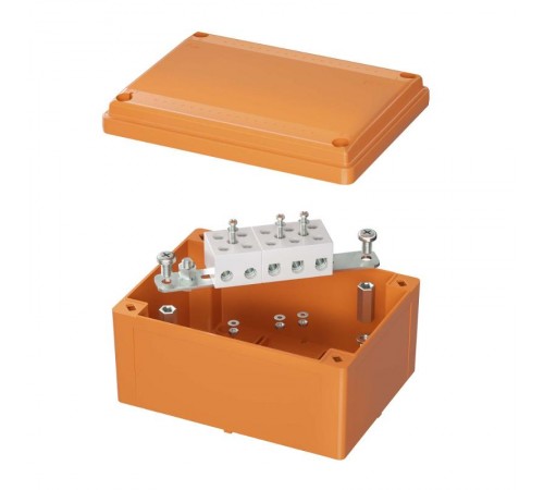 Коробка распределительная пластиковая FS огн., IP56,150х110х70мм, 5р, 450V,30A,16мм.кв  с гладкими стенками и клеммниками  FSB20516  DKC