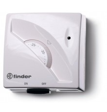 Комнатный термостат; 1СО 16А; монтаж на стену; поворотная ручка; переключатель ВКЛ/ВЫКЛ; цвет белый  1T011  Finder