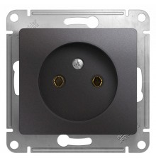 Glossa Графит Розетка без заземления  GSL001341  SE