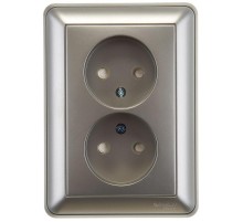 W59 Шампань Розетка 2-ая без заземления (в сборе)  RS16-254-48  SE