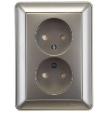 W59 Шампань Розетка 2-ая без заземления (в сборе)  RS16-254-48  SE