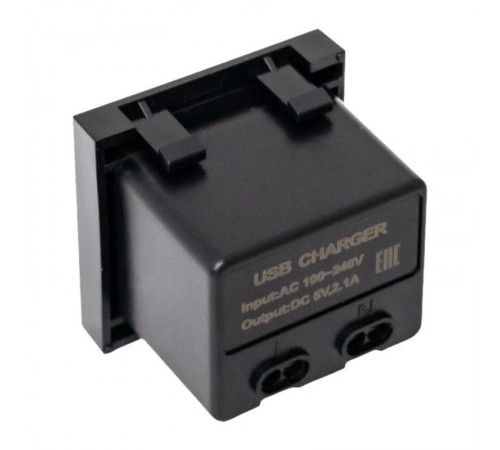 Розетка USB A+C, 2.1А, 2 гнезда, без индикатора, черная, матовая E2MR2B-21USB-10-ACEKF
