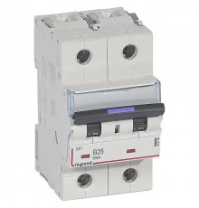 Выключатель автоматический двухполюсный DX3 25А B 50кА (3 мод)  410100  Legrand