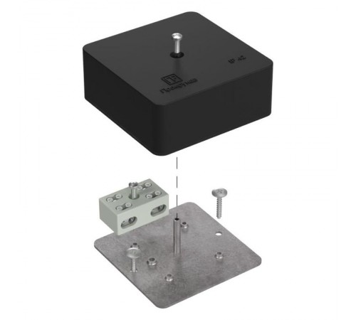 Коробка огнестойкая разветвительная для кабель-канала 40-0450-FR6.0-4-2-Р E15-Е60 RAL9005 75х75х30 (87 шт/кор) черная  40-0450-9005-FR6.0-4-2-Р  Про