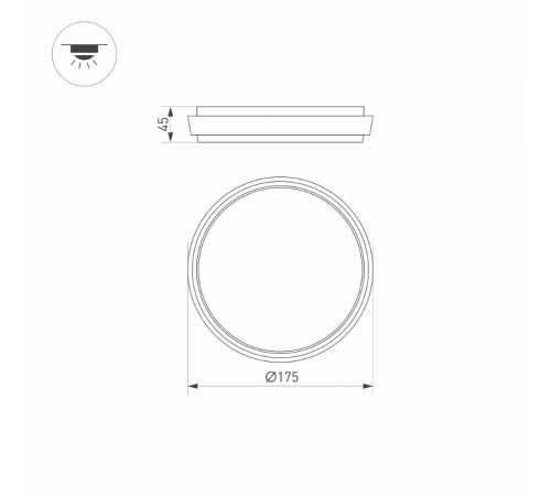 Светильник LGD-GIRO-R175-10W Day4000 (GR, 110 deg, 230V) (Arlight, IP54 Металл, 3 года)  032421  Arlight