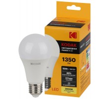 Лампа светодиодная A60-15W-830-E27 15Вт груша теплый белый свет  Б0057608  Kodak