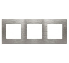 Рамка для розеток и выключателей  Серия 12 12-5103-16 на 3 поста, Сатин, титан  Б0065749  ЭРА