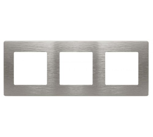 Рамка для розеток и выключателей  Серия 12 12-5103-16 на 3 поста, Сатин, титан  Б0065749  ЭРА