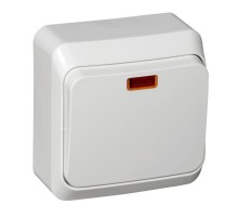 Этюд Белый О/У Переключатель 1-клавишный с подсветкой  BA10-007B  SE