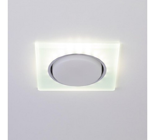 Cветильник встраиваемый со светодиодной подсветкой DK LD50 FR GX53 белый матовый  Б0057470  ЭРА