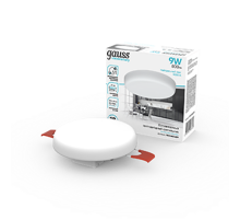 Светильник встраиваемый downlight Elementary Adjustable Frameless FL круг 9W, 800lm, 4000K, 85mm, монтаж 55-75, 1/100  9034460209  Gauss