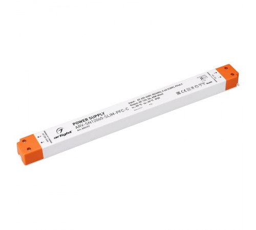 Блок питания ARV-SN12060-SLIM-PFC-C (12V, 5A, 60W) (Arlight, IP20 Пластик, 3 года)  029197  Arlight