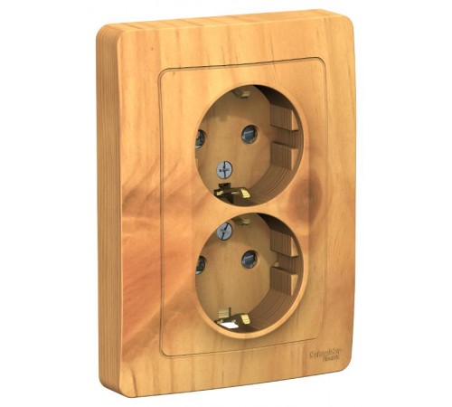 Blanca Ясень С/У Розетка 2-ая с заземлением со шторками, 16А, 250В  BLNRS001125  SE