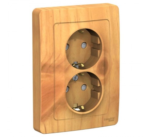 Blanca Ясень С/У Розетка 2-ая с заземлением со шторками, 16А, 250В  BLNRS001125  SE