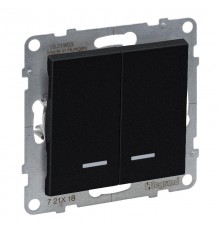 SUNO Переключатель двухклавишный 10АХ 250В с подсветкой. Цвет "Антрацит"  721418  Legrand