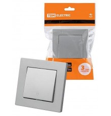 Выключатель на 2 направления 1 кл. 10А серебр. металлик "Сенеж"   SQ1816-0215  TDM