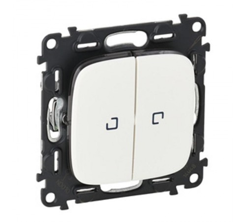 Valena ALLURE DIY Белый Переключатель 2-клавишный с подсветкой 10А 250В  752709  Legrand