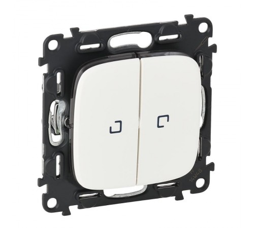 Valena ALLURE DIY Белый Переключатель 2-клавишный с подсветкой 10А 250В  752709  Legrand