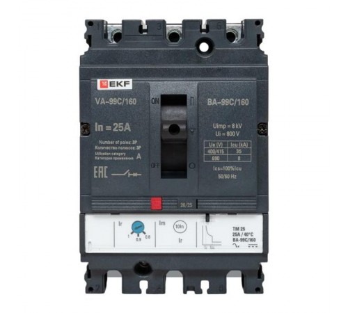 Выключатель автоматический ВА-99C (Compact NS) 160/25А 3P 36кА PROxima  mccb99C-160-25  EKF