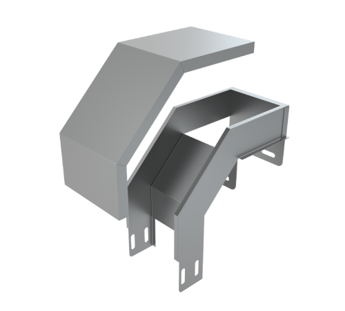 Ответвитель-крышка Т-образный вертикальный вниз 50х100х100 мм  OKTD50-100-100  КМ-профиль