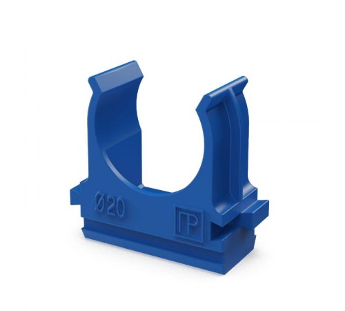 Крепёж-клипса для труб АБС-пластик синяя д20 (100шт/1500шт уп/кор)  PR13.0058  Промрукав