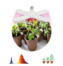 Фитолампа для растений светодиодная 36Вт Е27 FITO-36W-RB-E27-FOLD настраиваемая красно-синего спектра  Б0053289  ЭРА