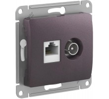 Glossa Сиреневый туман Розетка 2-ая TV + компьютерная RJ45, кат.5Е, механизм  GSL001489  SE