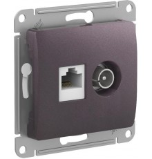Glossa Сиреневый туман Розетка 2-ая TV + компьютерная RJ45, кат.5Е, механизм  GSL001489  SE