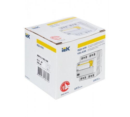 Выключатель дифференциальный (УЗО) ВД1-63S 4п 63А 300мА тип AC  MDV12-4-063-300  IEK