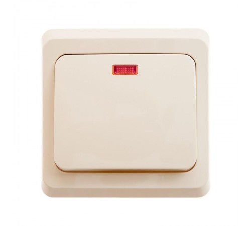 Этюд Кремовый С/У Выключатель 1-клавишный с подсветкой  BC10-005K  SE