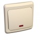 Этюд Кремовый С/У Переключатель 1-клавишный с подсветкой  BC10-007K  SE