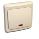 Этюд Кремовый С/У Переключатель 1-клавишный с подсветкой  BC10-007K  SE