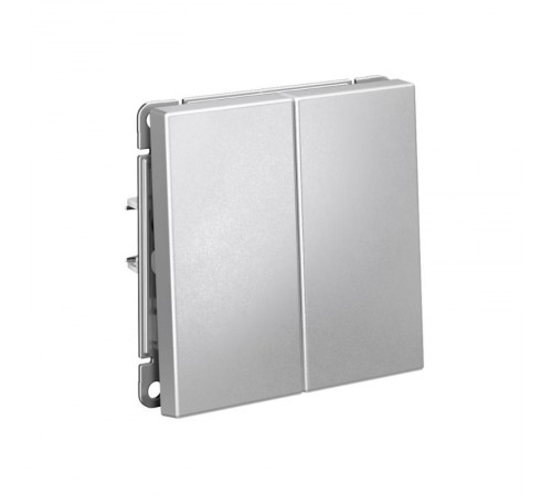 ArtGallery Алюминий Выключатель 2-клавишный, сх.5, 10АХ, механизм  GAL000351  SE