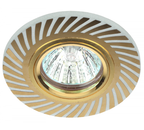 Светильник точечный декоративный DK LD39 WH/GD /1 cо светодиодной подсветкой MR16, белый/золото (50/1500)  Б0048936  ЭРА