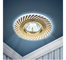 Светильник точечный декоративный DK LD39 WH/GD /1 cо светодиодной подсветкой MR16, белый/золото (50/1500)  Б0048936  ЭРА