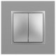 14-1104-03 Выключатель 2-клавишный, 10АХ-250В, IP20, Эра Elegance, алюминий  Б0034232  ЭРА