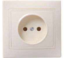 КВАРТА Кремовый Розетка 1-местная без заземления 10А РС10-2-ККм  ERK13-K33-10-DM  GENERICA