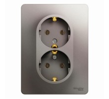 Glossa Платина Розетка 2-ая с заземлением (в сборе)  GSL001224  SE