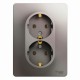 Glossa Платина Розетка 2-ая с заземлением (в сборе)  GSL001224  SE
